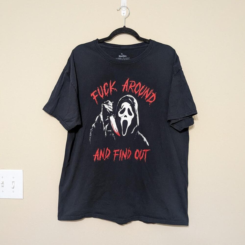 Unisex Scream Ghost Face Graphic Short Sleeve T-Shirt